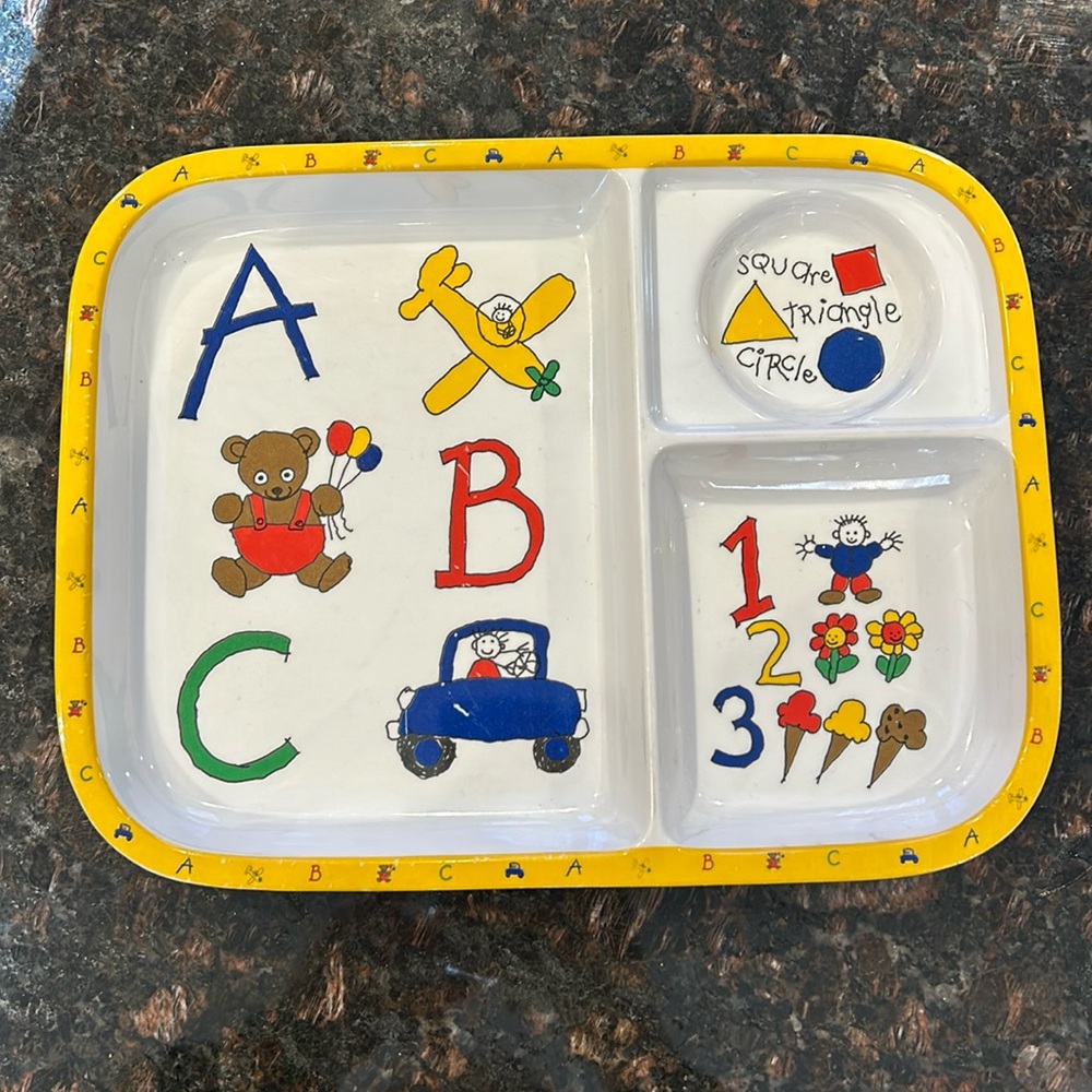 Vintage Potpourri Press 3 Section Kids Plate
